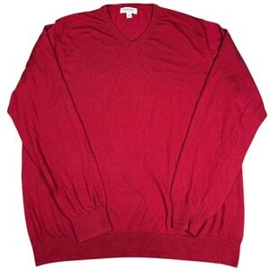 Goodthreads Red V Neck Merino Wool Sweater Men XXL